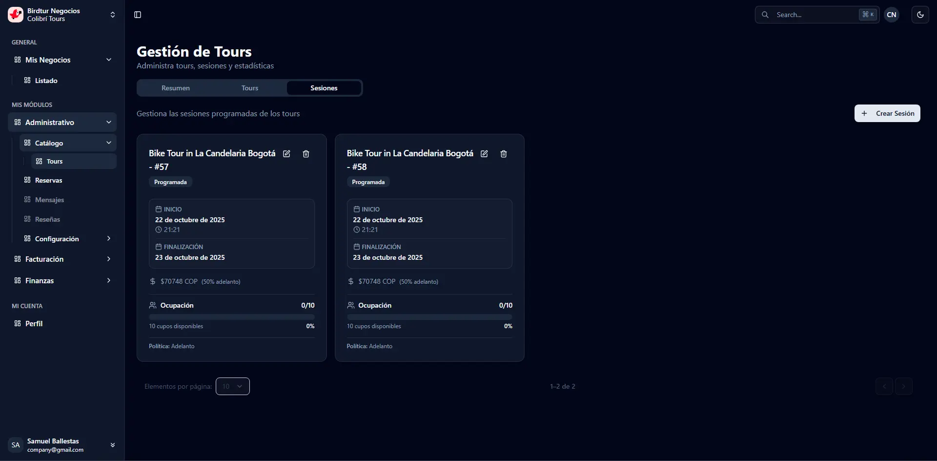 Gestión de Tours - Imagen 3